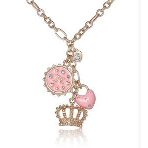 NIB Juicy Couture Gold and Pink Charm Necklace